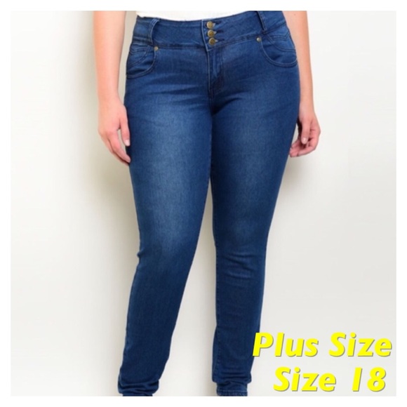 NEW Dark Denim Pleated Back Plus Size 18 - Picture 4 of 7